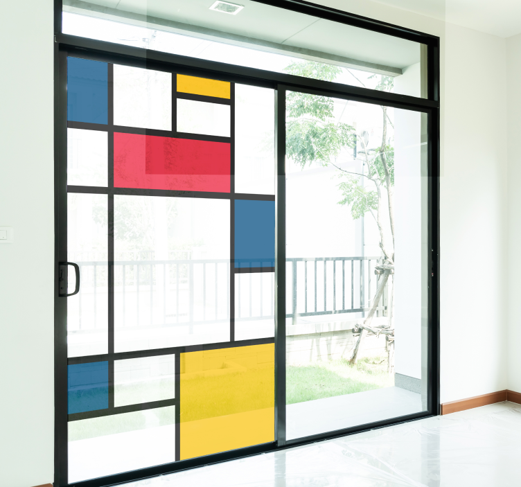 Adesivo murale soggiorno astratto mondrian - TenStickers