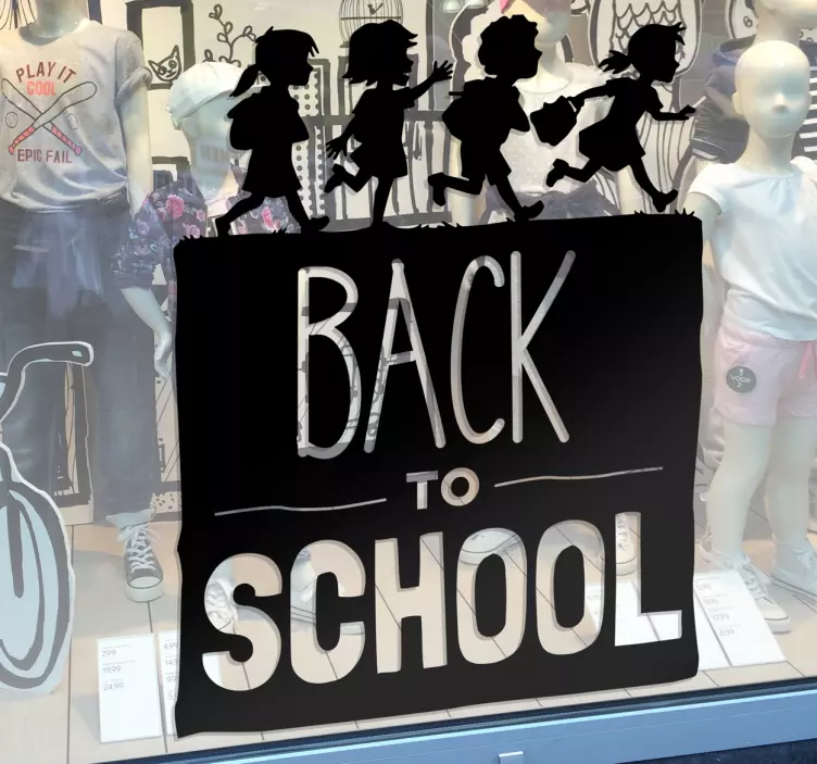 Adesivo per vetrina back to school kids - TenStickers