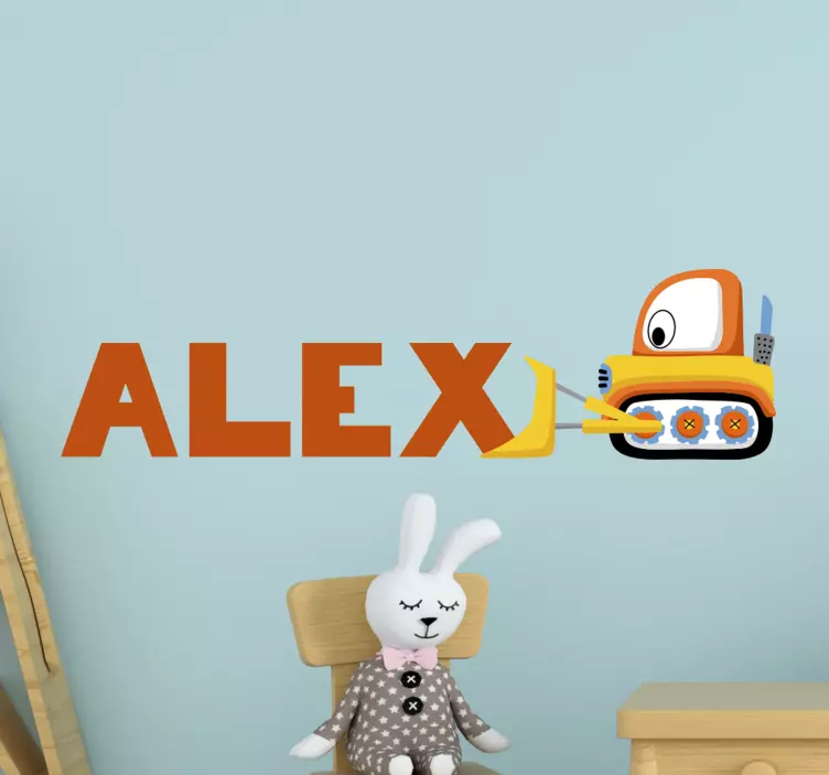 Adesivo murale bambini a tema veicoli da costruzione - TenStickers