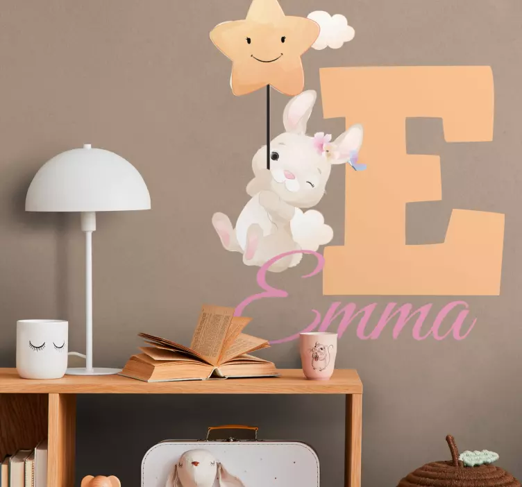 Adesivo murale bambini adorabile concetto di coniglietto - TenStickers