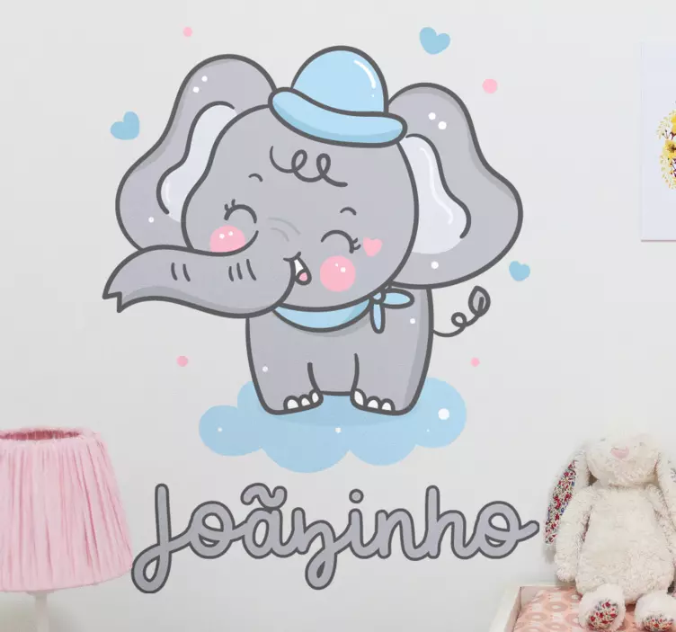 Adesivo murale bambini adorabile figura di elefante - TenStickers