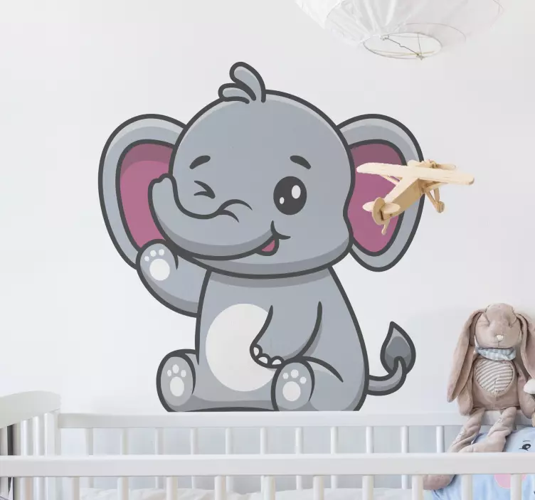 Adesivo murale bambini affascinante scultura di elefante - TenStickers