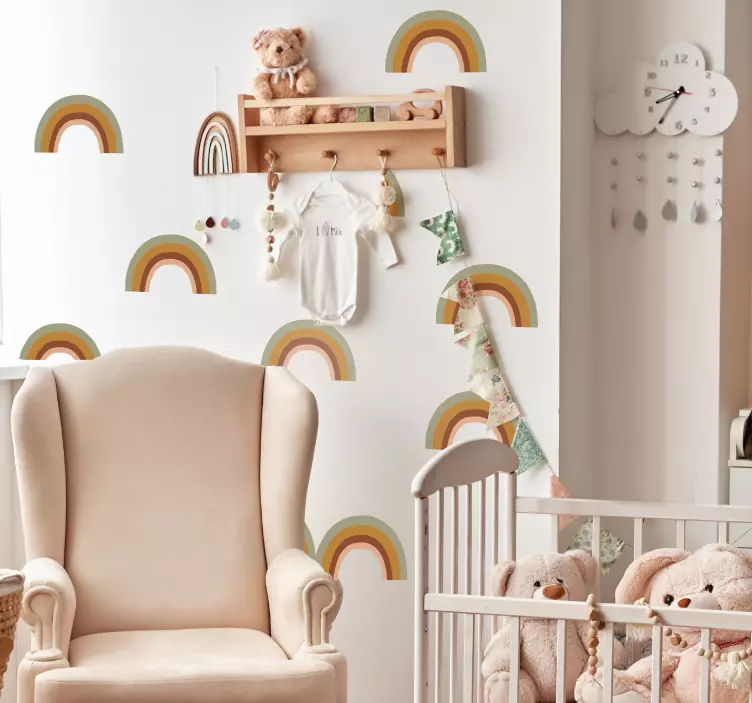 Adesivo murale bambini arc-en-ciel bohème - TenStickers