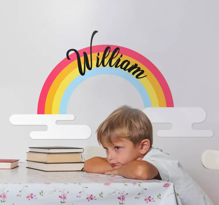 Adesivo murale bambini arcobaleno personalizzato - TenStickers
