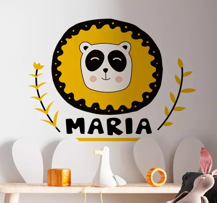 Adesivo murale bambini arte panda personalizzabile - TenStickers