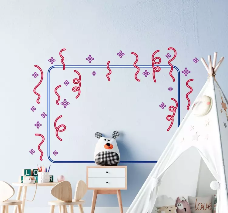 Adesivo murale bambini bordi decorativi colorati - TenStickers