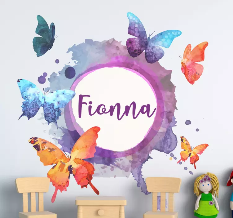 Adesivo murale bambini composizione di farfalle vivaci - TenStickers