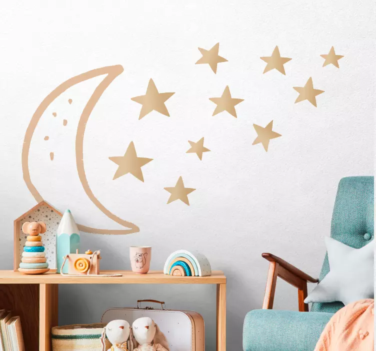 Adesivo murale bambini corpi celesti e cielo notturno - TenStickers