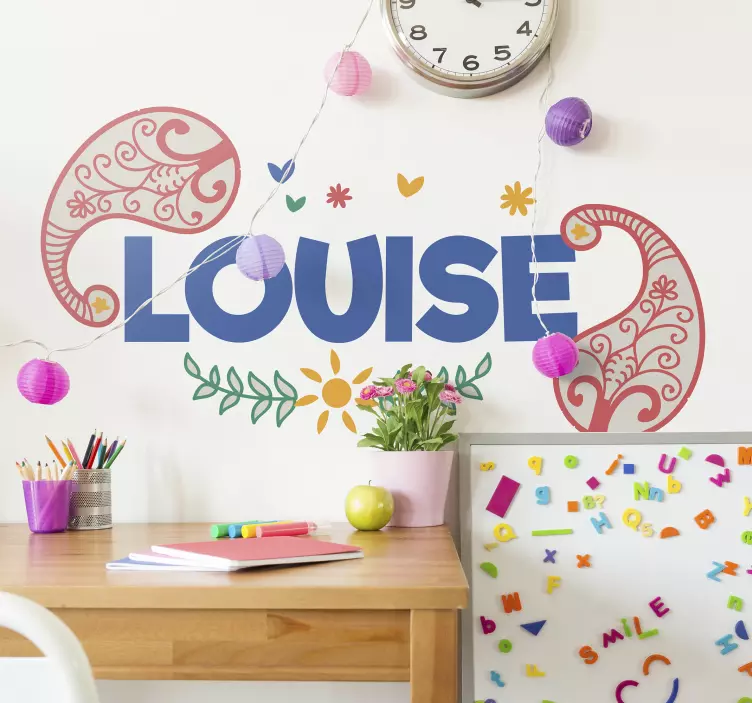 Adesivo murale bambini decorazione personalizzata con nome - TenStickers