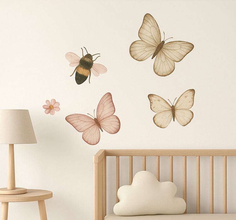 Adesivo murale bambini design di insetti boho - TenStickers