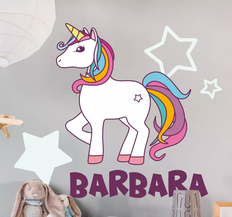 Adesivo murale bambini design unicorno carino - TenStickers