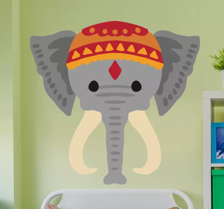 Adesivo murale bambini Elefante Indiano - TenStickers