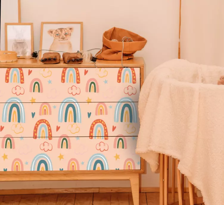 Adesivo murale bambini elementi arcobaleno vivaci - TenStickers