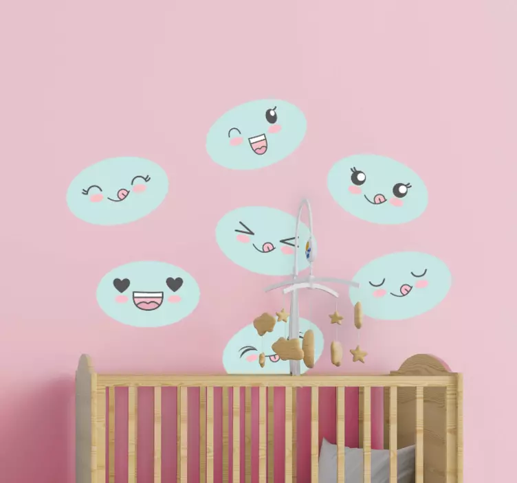 Adesivo murale bambini espressioni carine - TenStickers