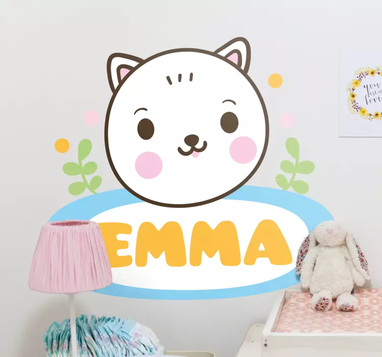 Adesivo murale bambini faccia di animale carino - TenStickers