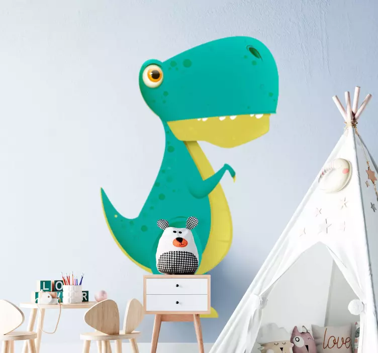 Adesivo murale bambini figura di dinosauro giocosa - TenStickers
