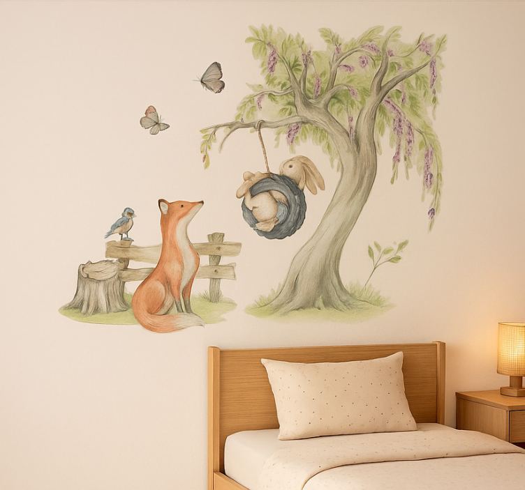 Adesivo murale bambini foresta felice - TenStickers