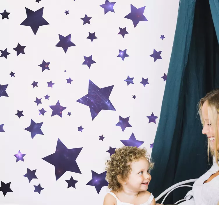 Adesivo murale bambini forme di stelle colorate - TenStickers