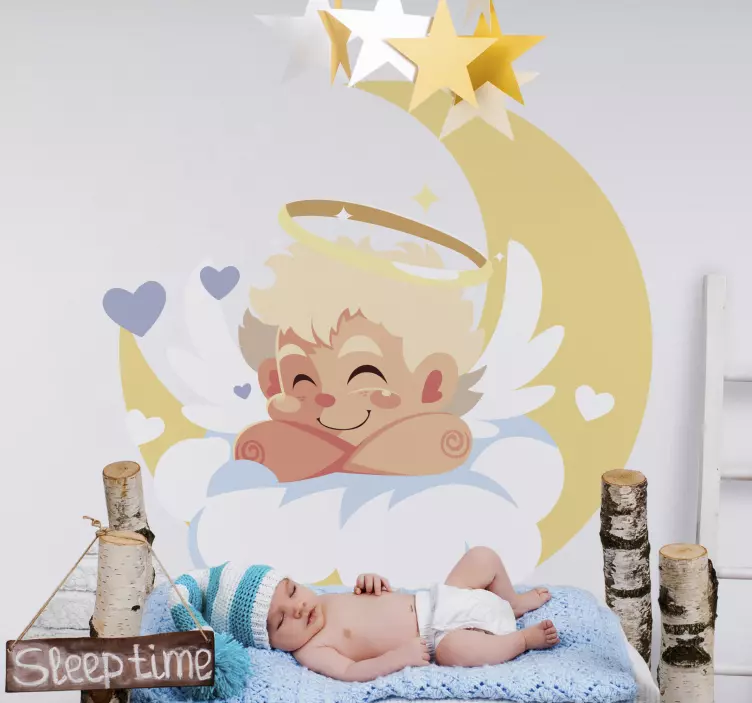Adesivo murale bambini illustrazione di cherubino - TenStickers