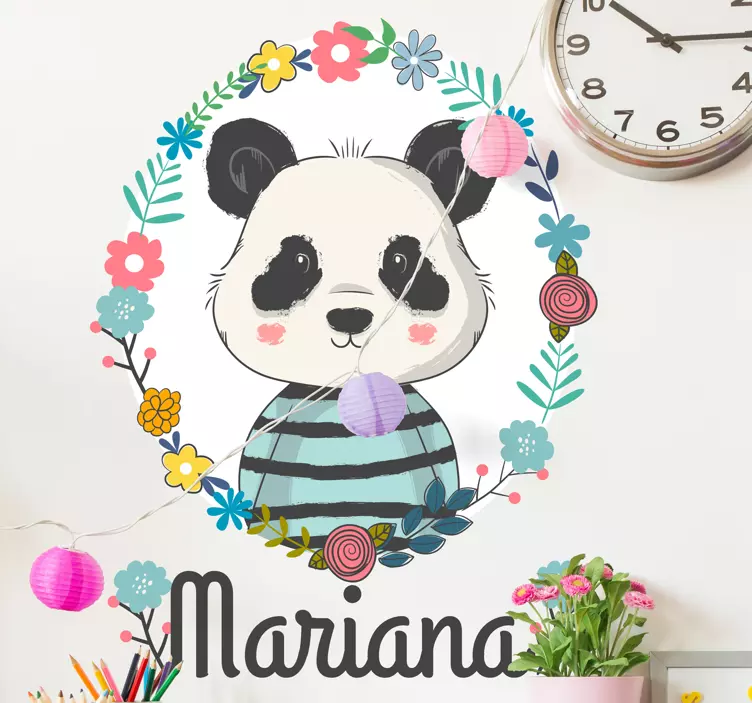 Adesivo murale bambini illustrazione di un panda carino - TenStickers