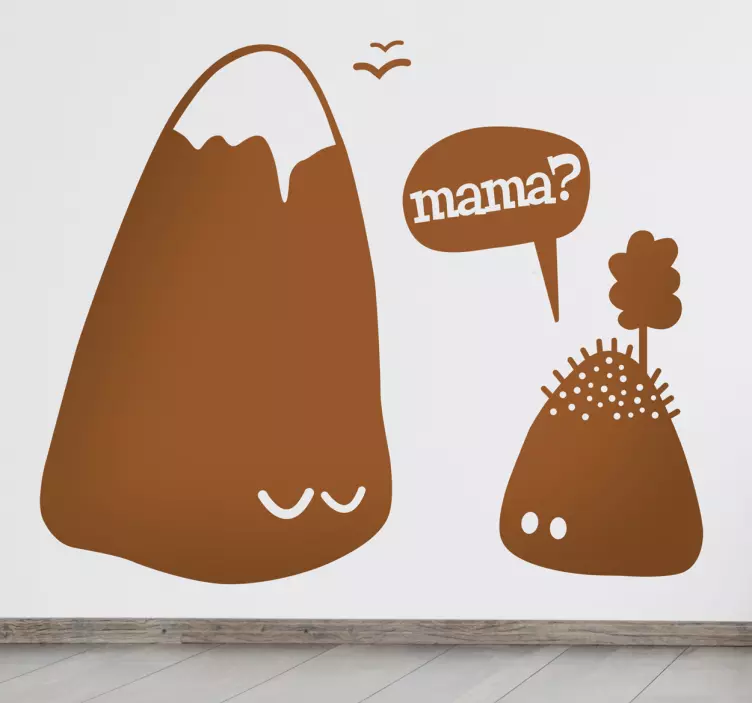 Adesivo murale bambini montagna e creatura - TenStickers