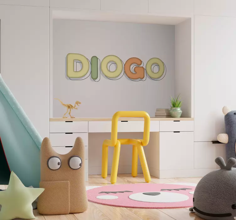 Adesivo murale bambini nome personalizzabile stile bold - TenStickers