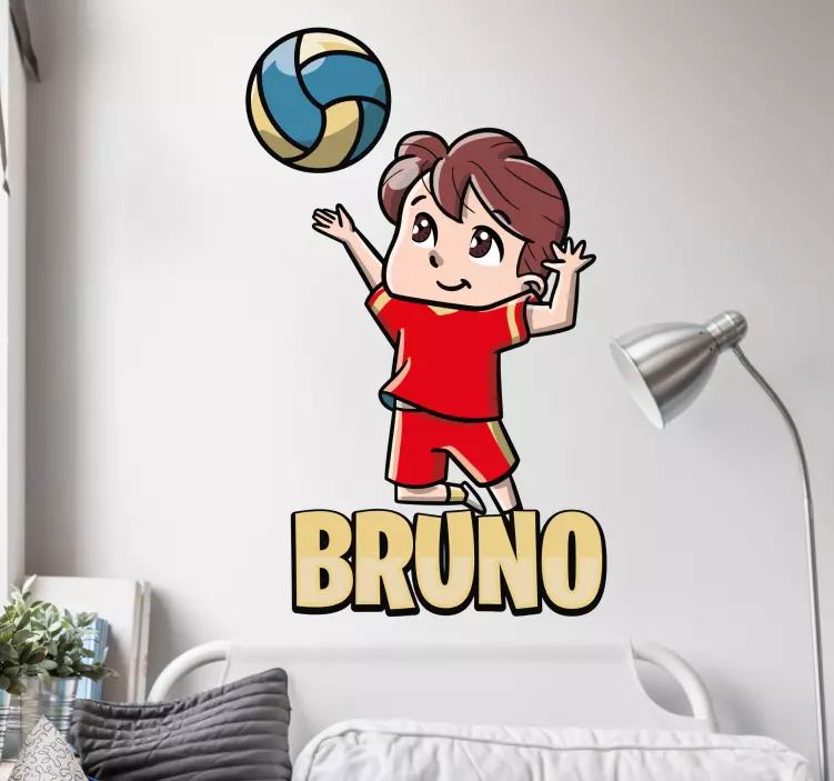 Adesivo murale bambini pallavolo per bimbi vivaci - TenStickers