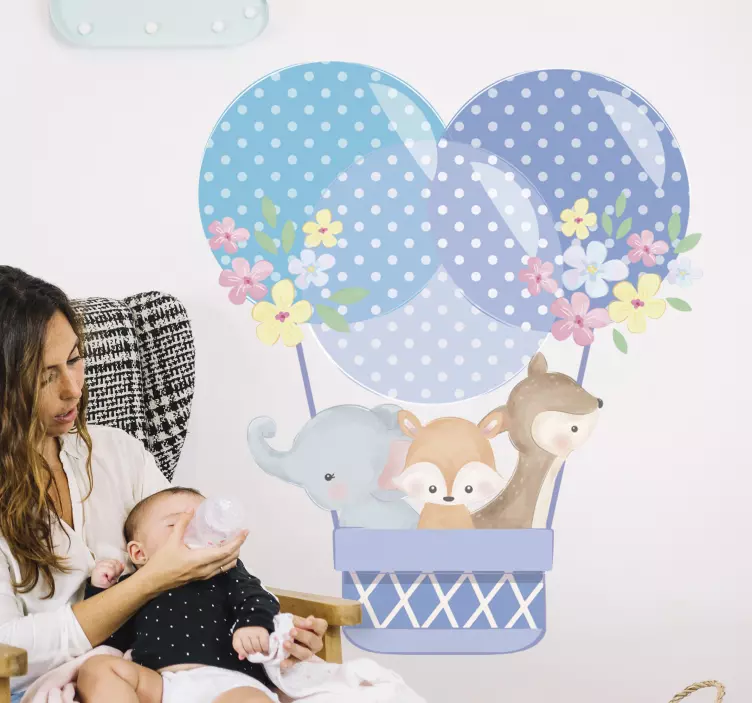 Adesivo murale bambini palloncini animali fantasiosi - TenStickers