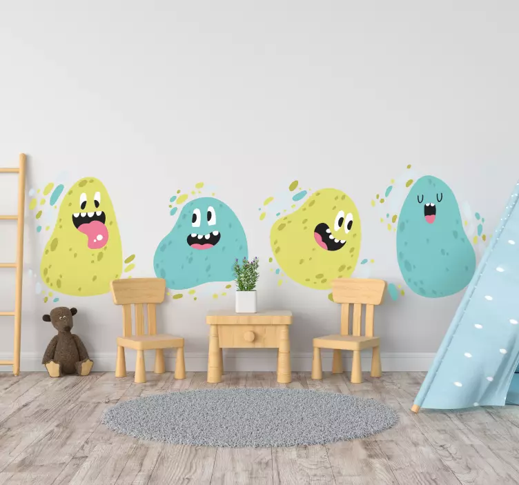 Adesivo murale bambini personaggi blob allegri - TenStickers