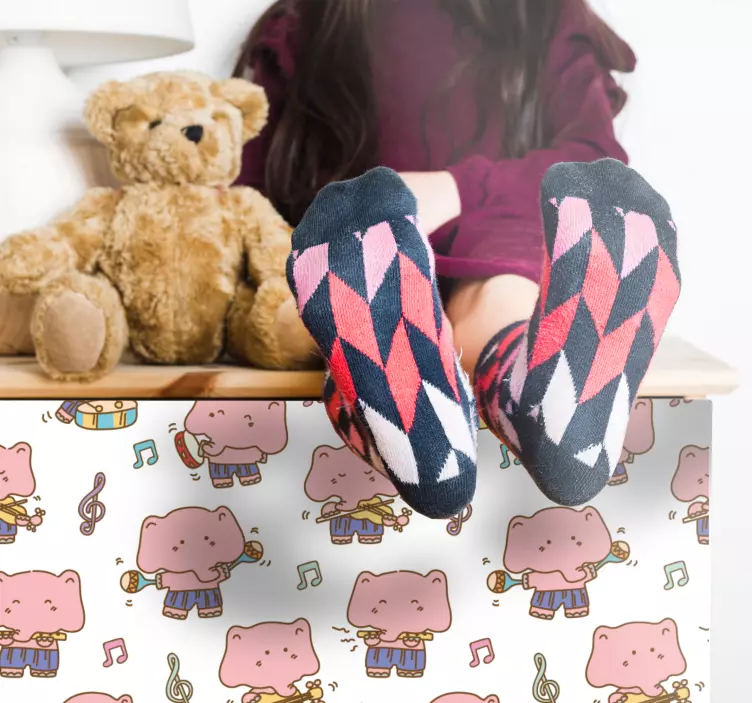 Adesivo murale bambini personaggi dei cartoni musicali - TenStickers