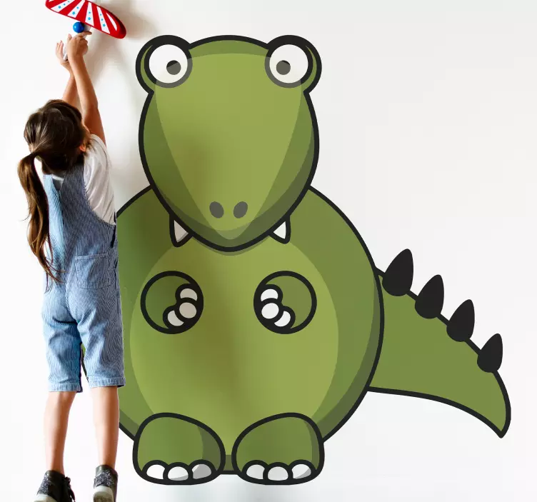 Adesivo murale bambini personaggio dinosauro allegro - TenStickers