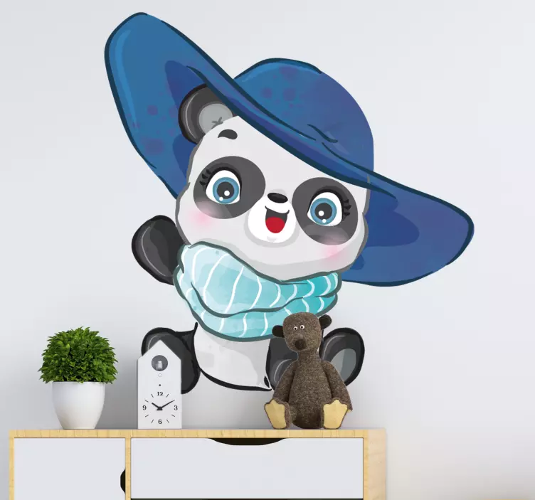 Adesivo murale bambini personaggio panda felice - TenStickers