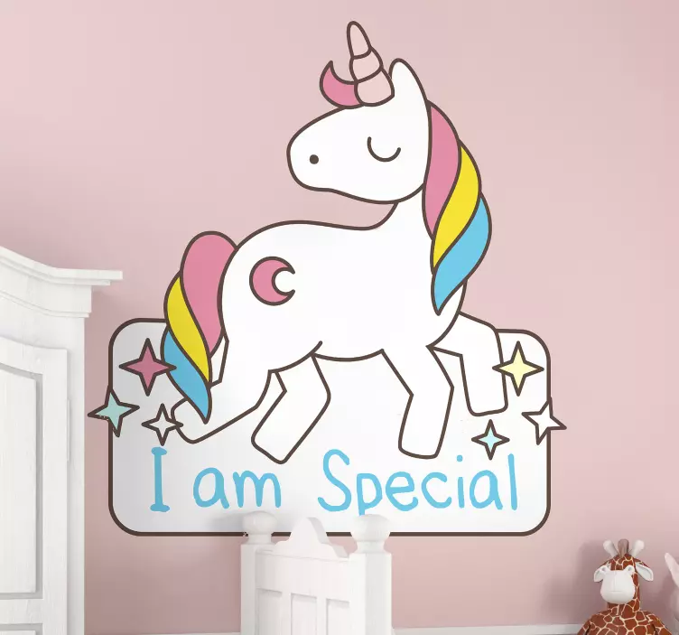 Adesivo murale bambini personaggio unicorno colorato - TenStickers