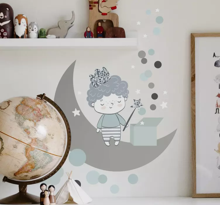Adesivo murale bambini ragazzo della luna fantasioso - TenStickers