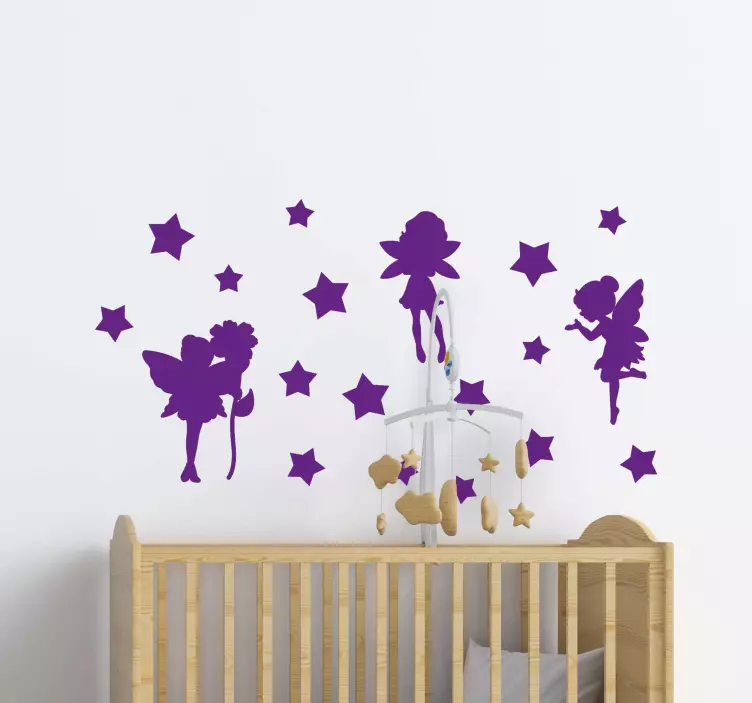 Adesivo murale bambini sagome di stelle fatate - TenStickers