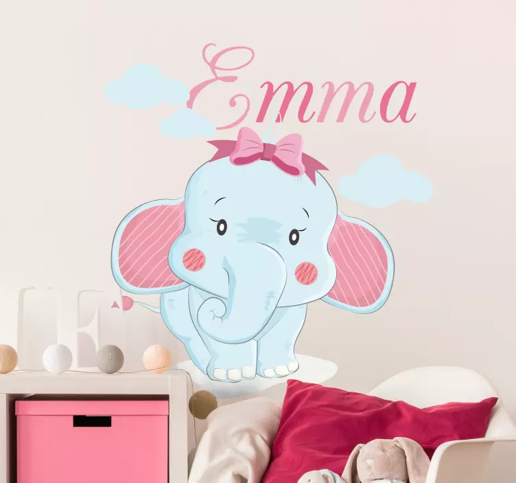 Adesivo murale bambini simpatico personaggio elefante - TenStickers