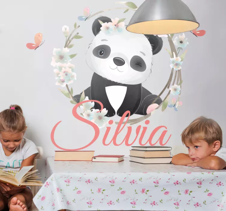 Adesivo murale bambini simpatico personaggio panda - TenStickers