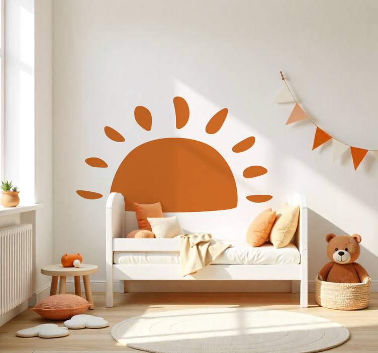 Adesivo murale bambini sole colorato personalizzabile - TenStickers