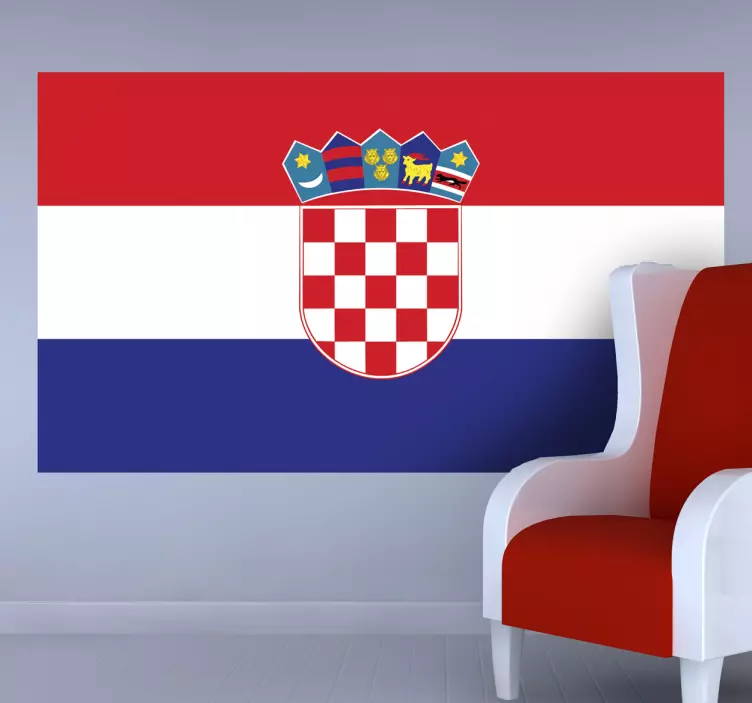Adesivo murale bandiera Croazia - TenStickers