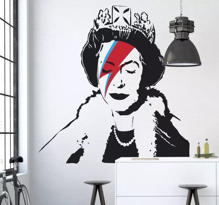 Adesivo murale Banksy Queen Elisabetta - TenStickers