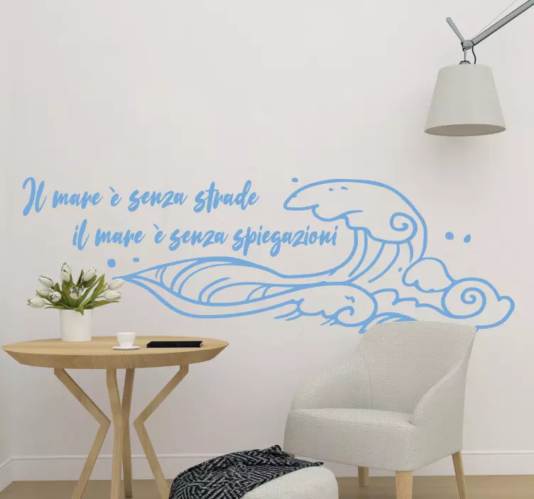Adesivo murale Baricco frase mare - TenStickers