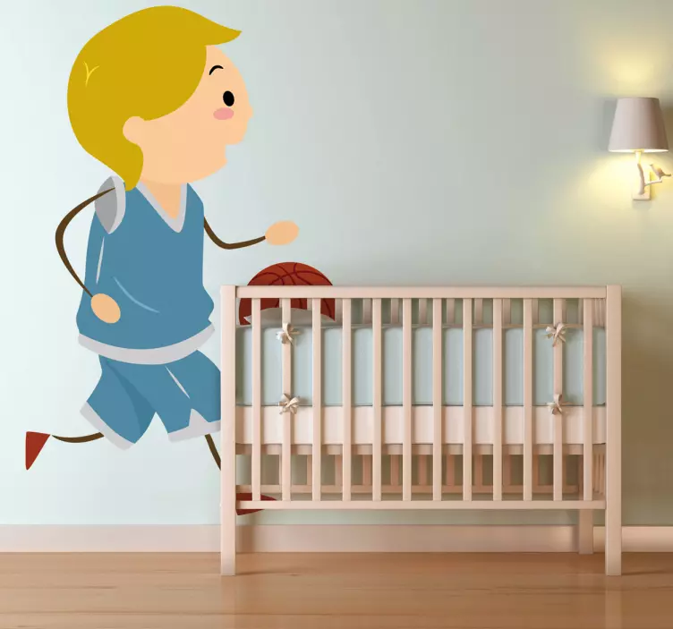 Adesivo murale bimbo basket 2 - TenStickers