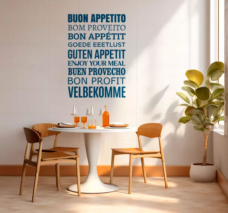 Adesivo murale Buon appetito multilingue - TenStickers