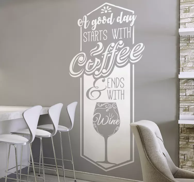 Adesivo cucina caffe' e vino - TenStickers