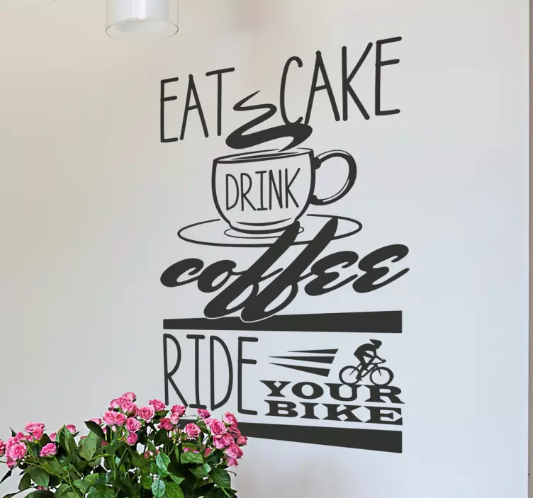 Adesivo murale Cake Coffee Bike - TenStickers