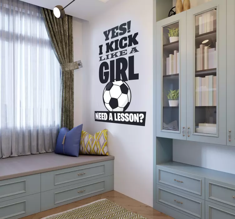 Adesivo murale "calcio come una ragazza" - TenStickers