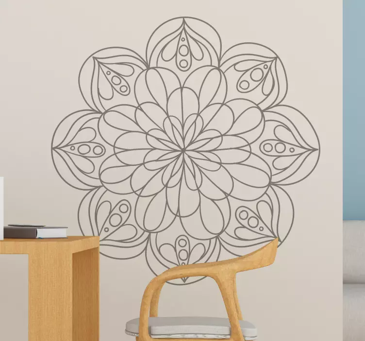 Adesivo murale camera da letto mandala fiore - TenStickers