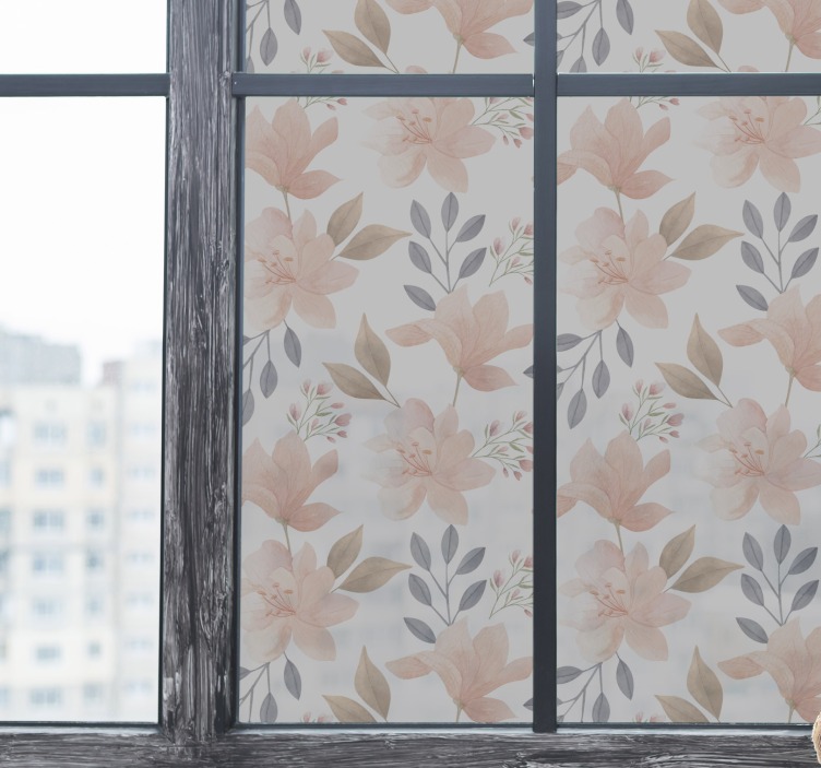 Pellicola privacy finestre motivo floreale vintage - TenStickers