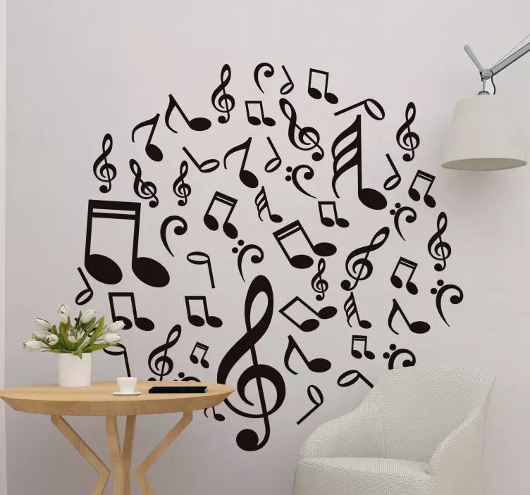 Adesivo murale camera da letto nota musicale - TenStickers