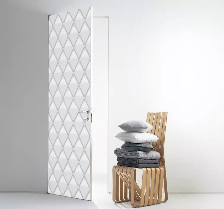 Adesivo murale camera da letto porta imbottita - TenStickers